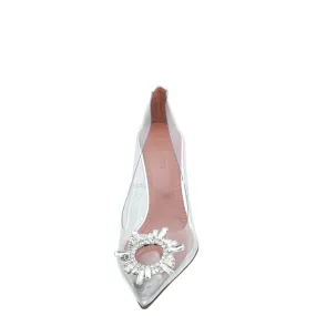 Amina Muaddi White Transparent PVC Begum Glass Pumps 38.5