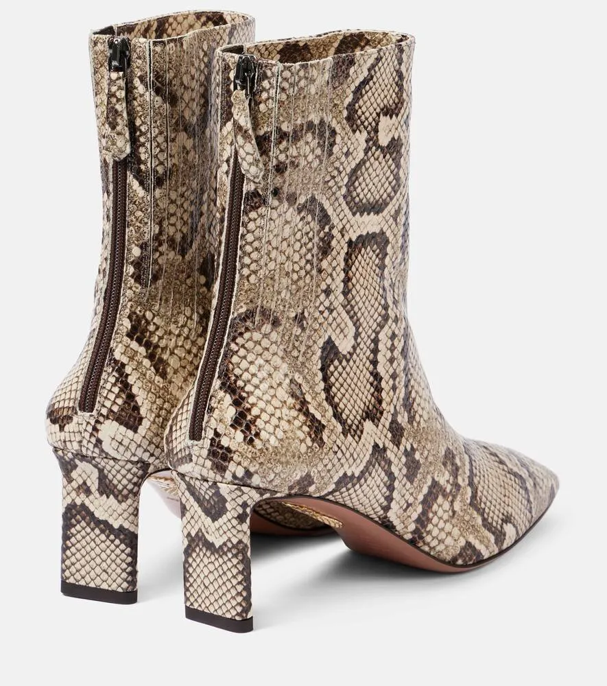Aquazzura Blade snake-effect leather ankle boots