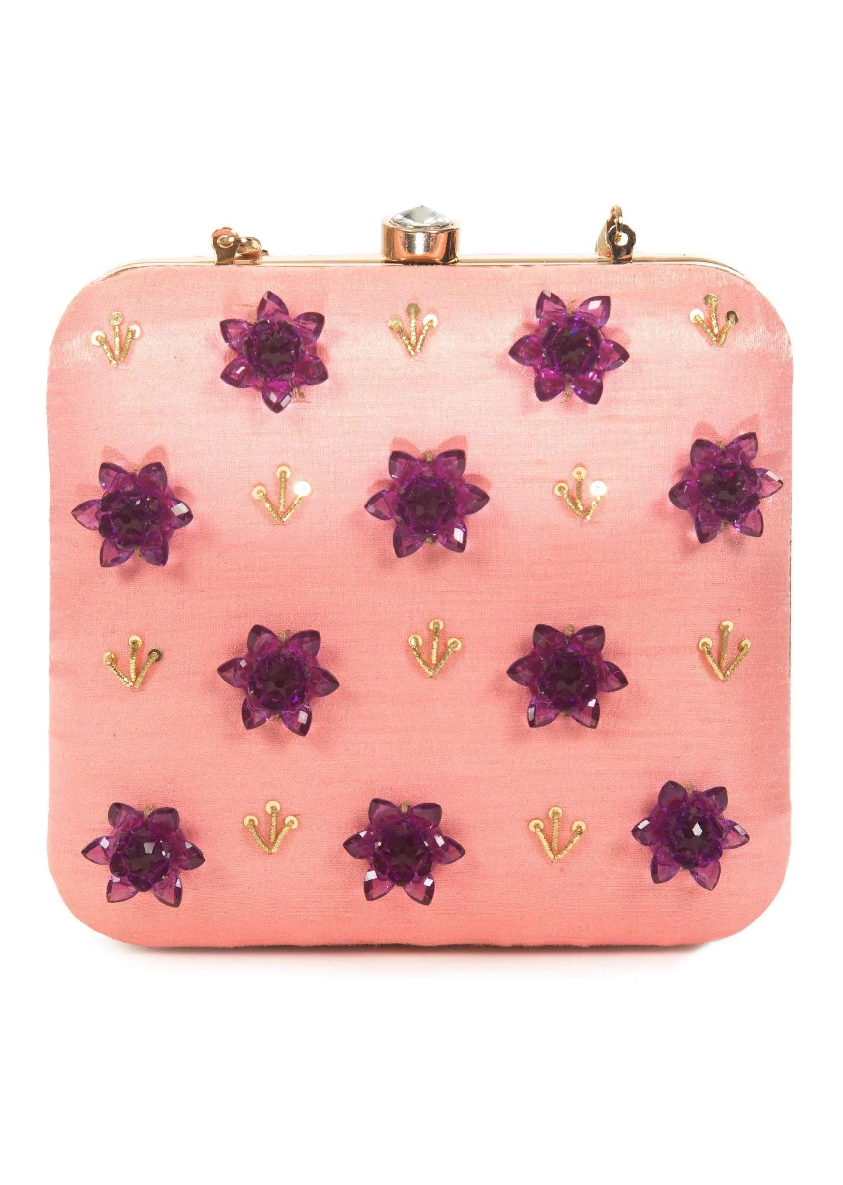 Baby pink Zardosi Work Clutch