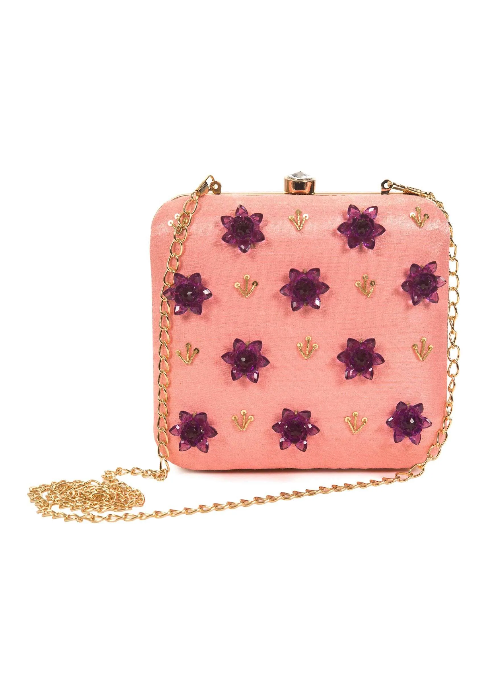 Baby pink Zardosi Work Clutch
