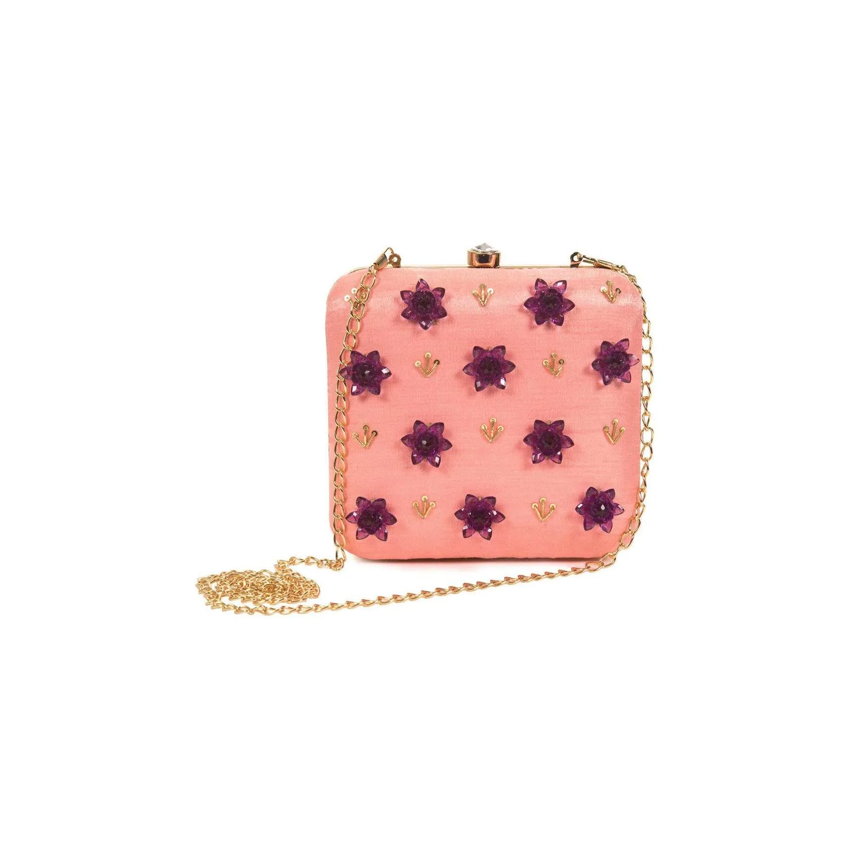 Baby pink Zardosi Work Clutch