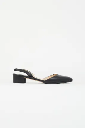 Black Leather Aspro Slingback Heel
