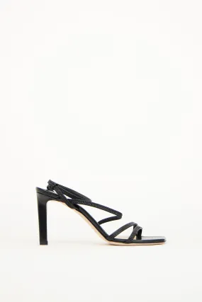 Black Leather Nori Strappy Heel