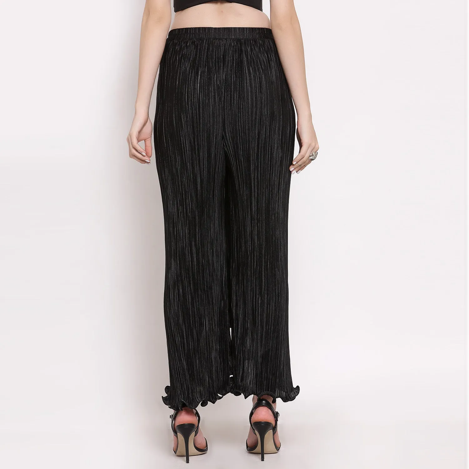 Black Plisse Pant