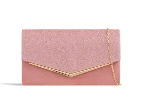 Blush Pink Sparkle Clutch Bag