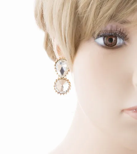 Bridal Wedding Jewelry Prom Simple Sparkle Fashion Dangle Earrings E974 Gold