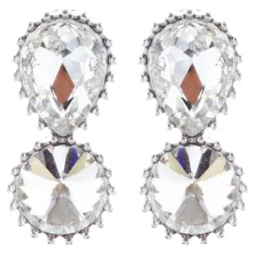 Bridal Wedding Jewelry Prom Simple Sparkle Fashion Dangle Earrings E974 Silver