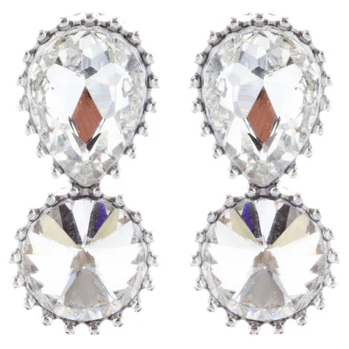 Bridal Wedding Jewelry Prom Simple Sparkle Fashion Dangle Earrings E974 Silver