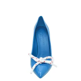 Burberry Blue Finsbury Bow Pumps 40