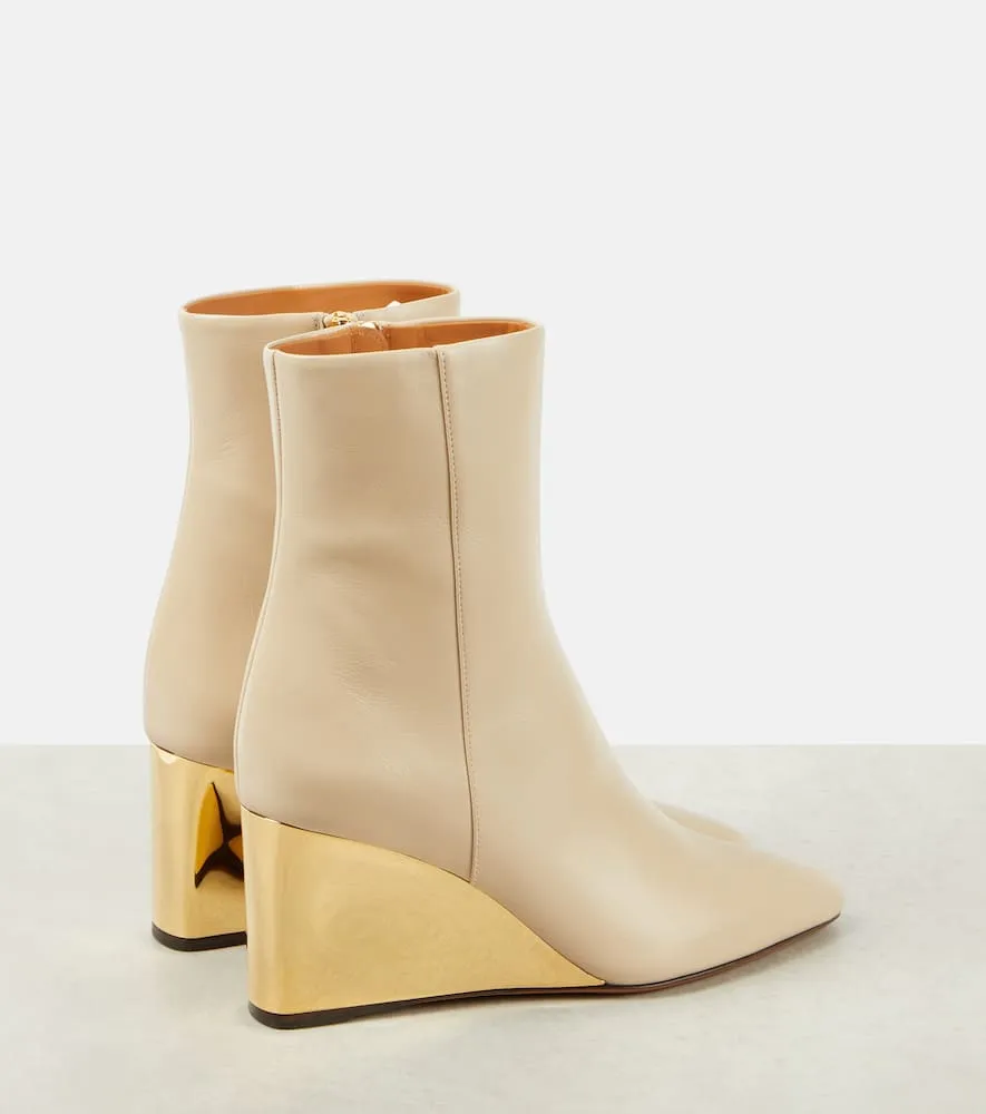 Chloe Rebecca leather wedge ankle boots