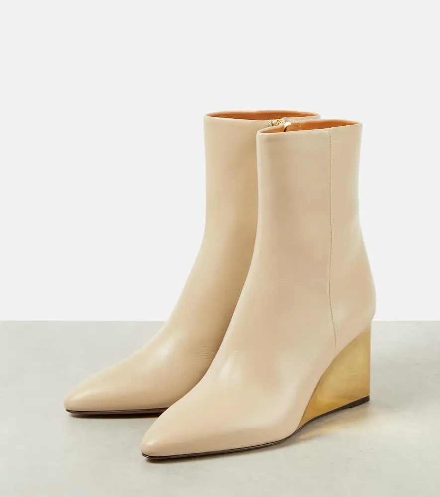 Chloe Rebecca leather wedge ankle boots