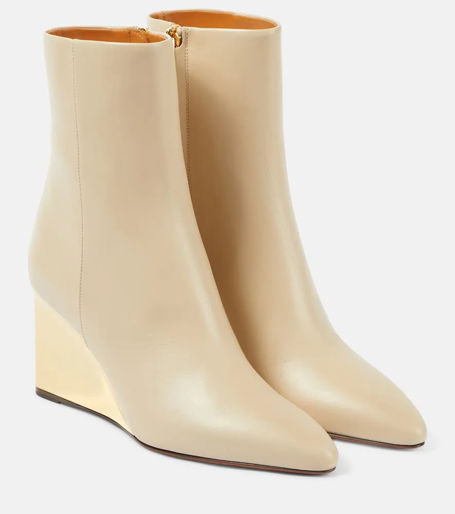 Chloe Rebecca leather wedge ankle boots