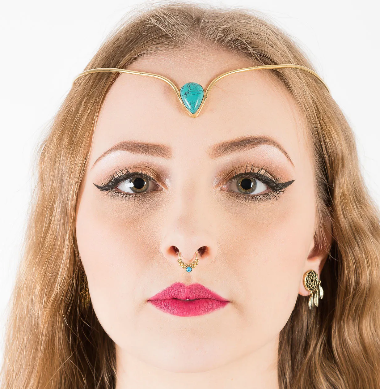 Dreamcatcher Gauge Earrings - Brass