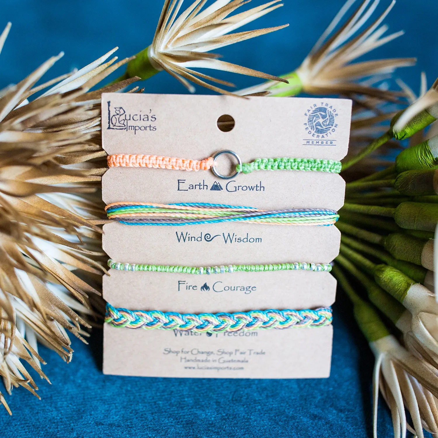Elements Carded Bracelet Set - Avocado