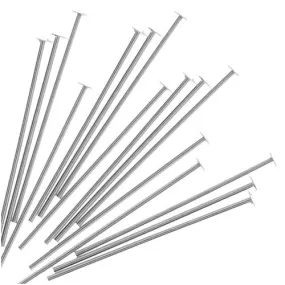 Head Pins, 3/4 Inch Long and 24 Gauge Thick, Sterling Silver (20 Pieces)