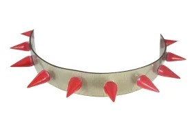 Punk Rave Transparent Clear Neon PVC Spiked Collar Choker Necklace