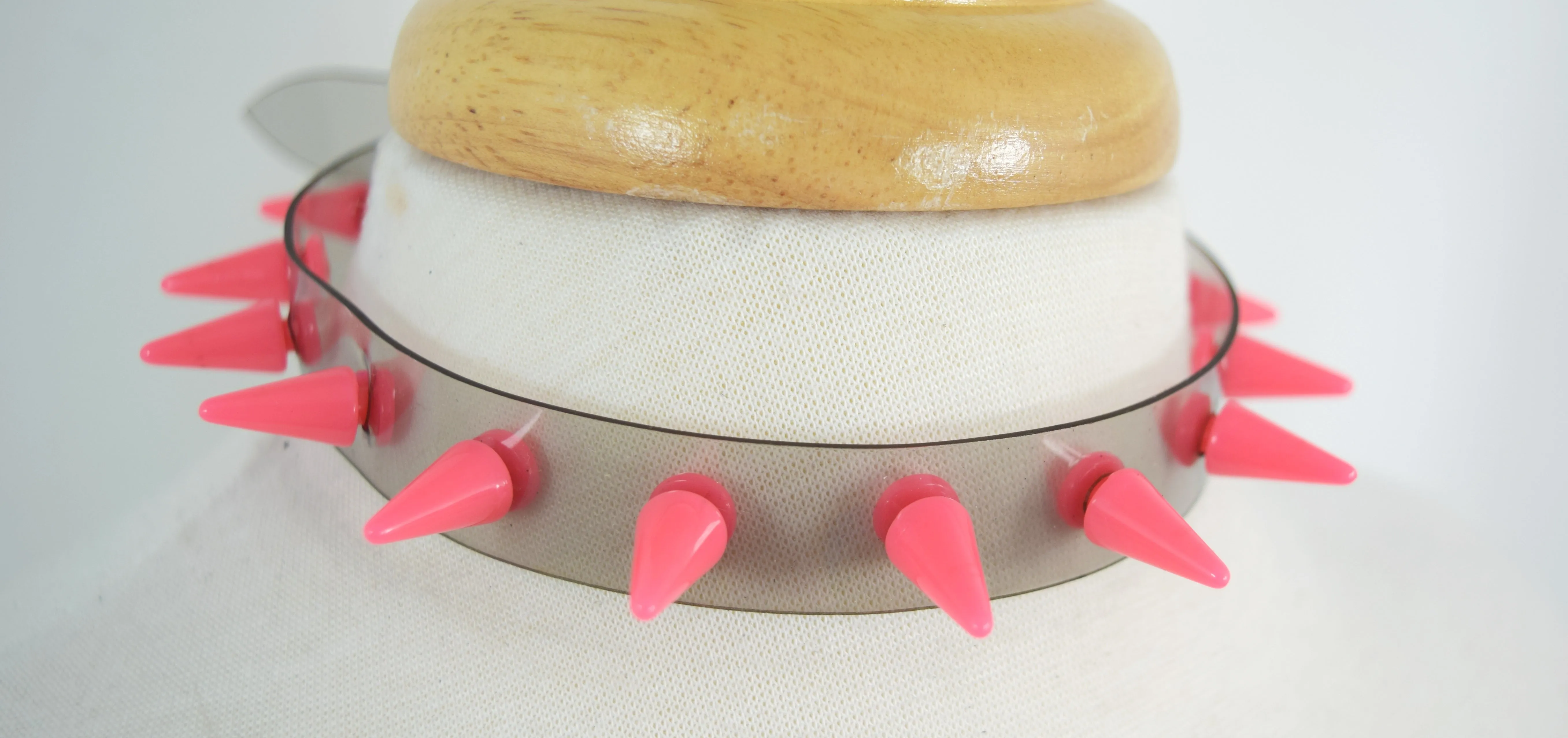 Punk Rave Transparent Clear Neon PVC Spiked Collar Choker Necklace