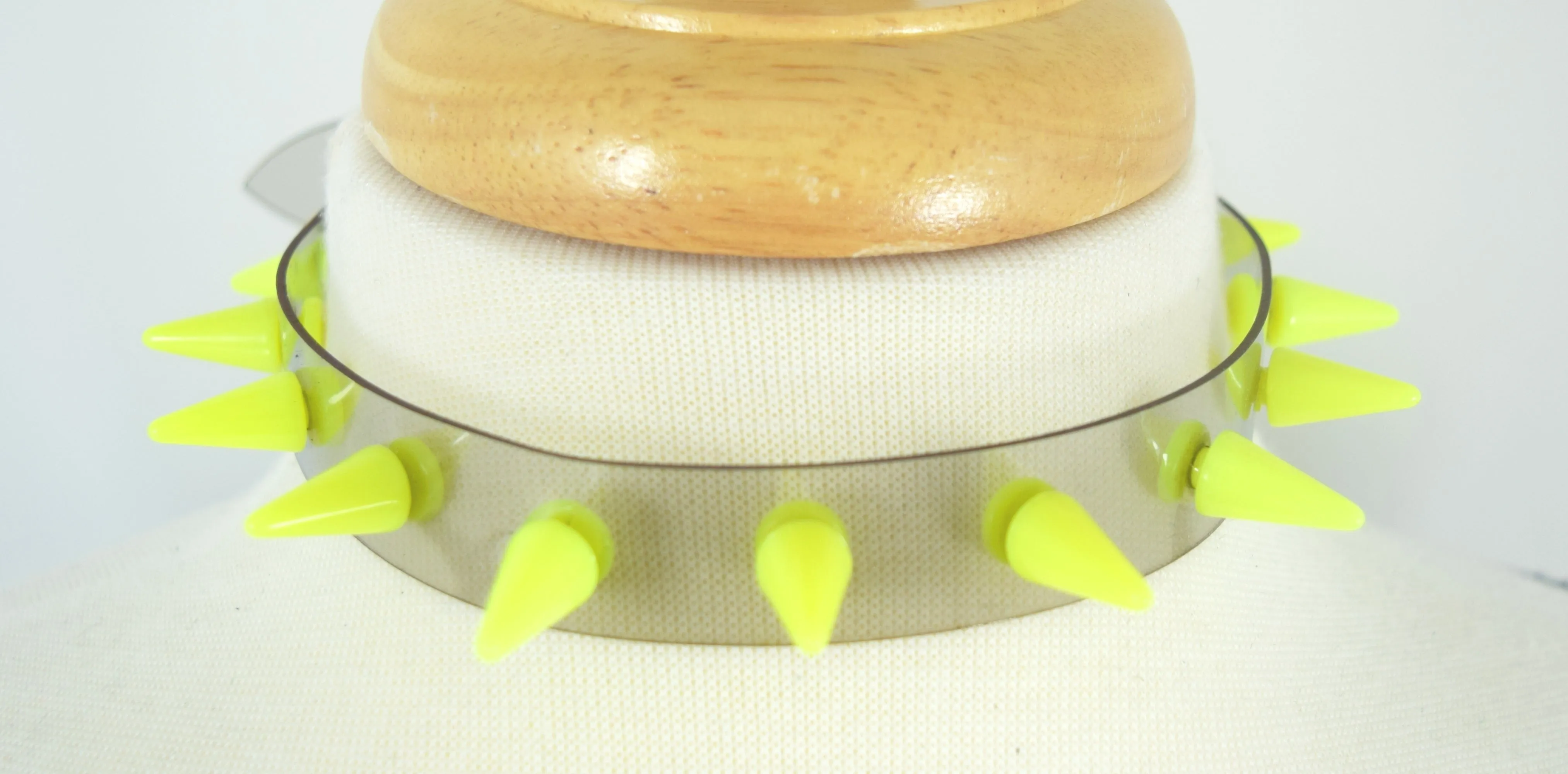 Punk Rave Transparent Clear Neon PVC Spiked Collar Choker Necklace