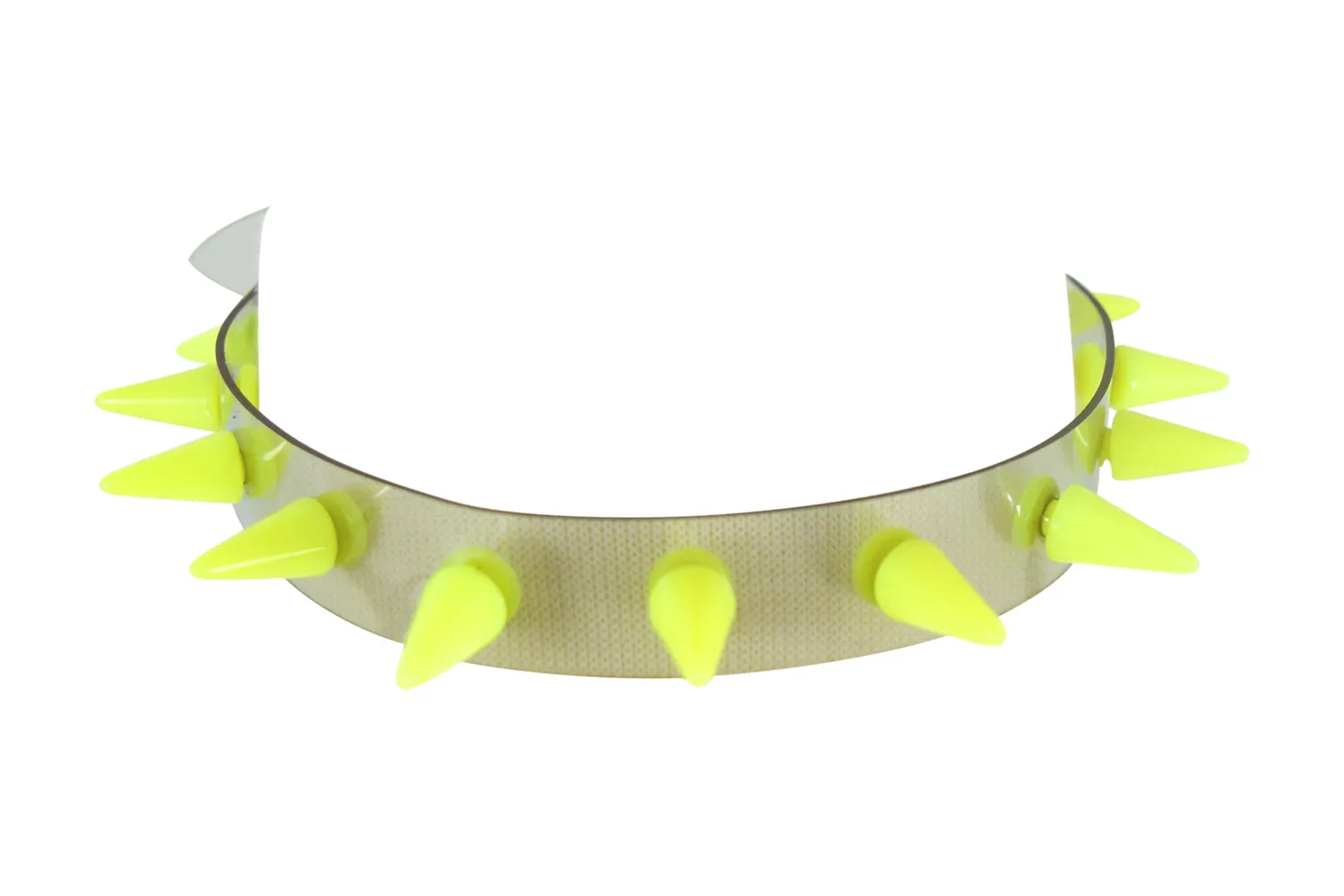 Punk Rave Transparent Clear Neon PVC Spiked Collar Choker Necklace