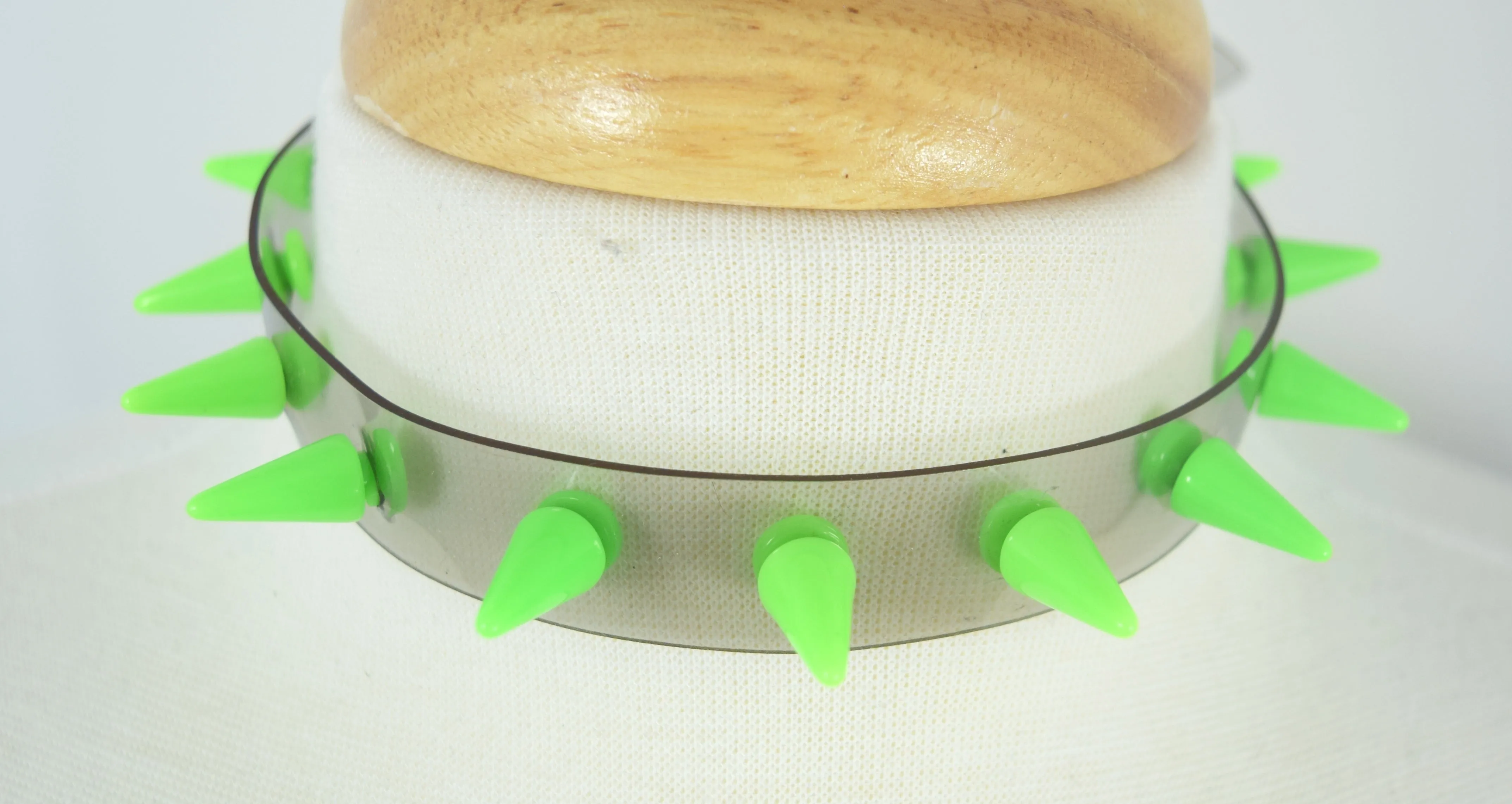 Punk Rave Transparent Clear Neon PVC Spiked Collar Choker Necklace