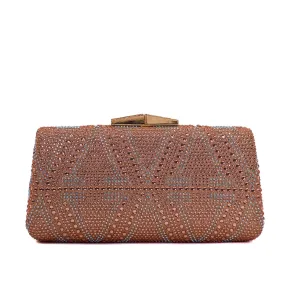 Rose Gold & Silver Diamond Hasp Clutch Purse