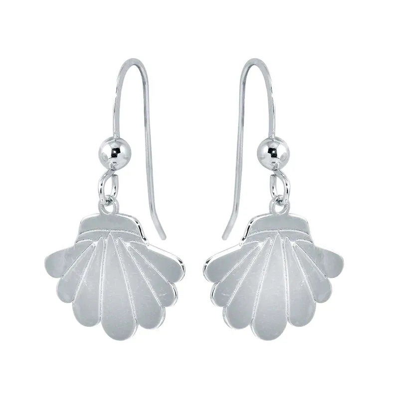 Silver 925 Rhodium Dangling Shell Earrings